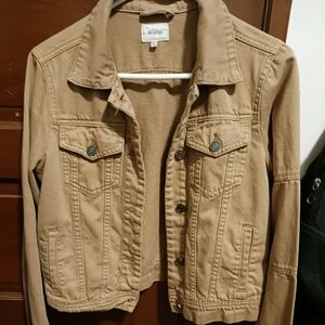 Wishlist Camel Cognac Neutral Tan Cotton Denim Jacket Size Medium